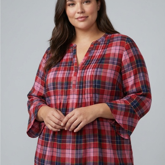 Style & Co. Tops - Style & Co. Red and Pink Plaid Blouse